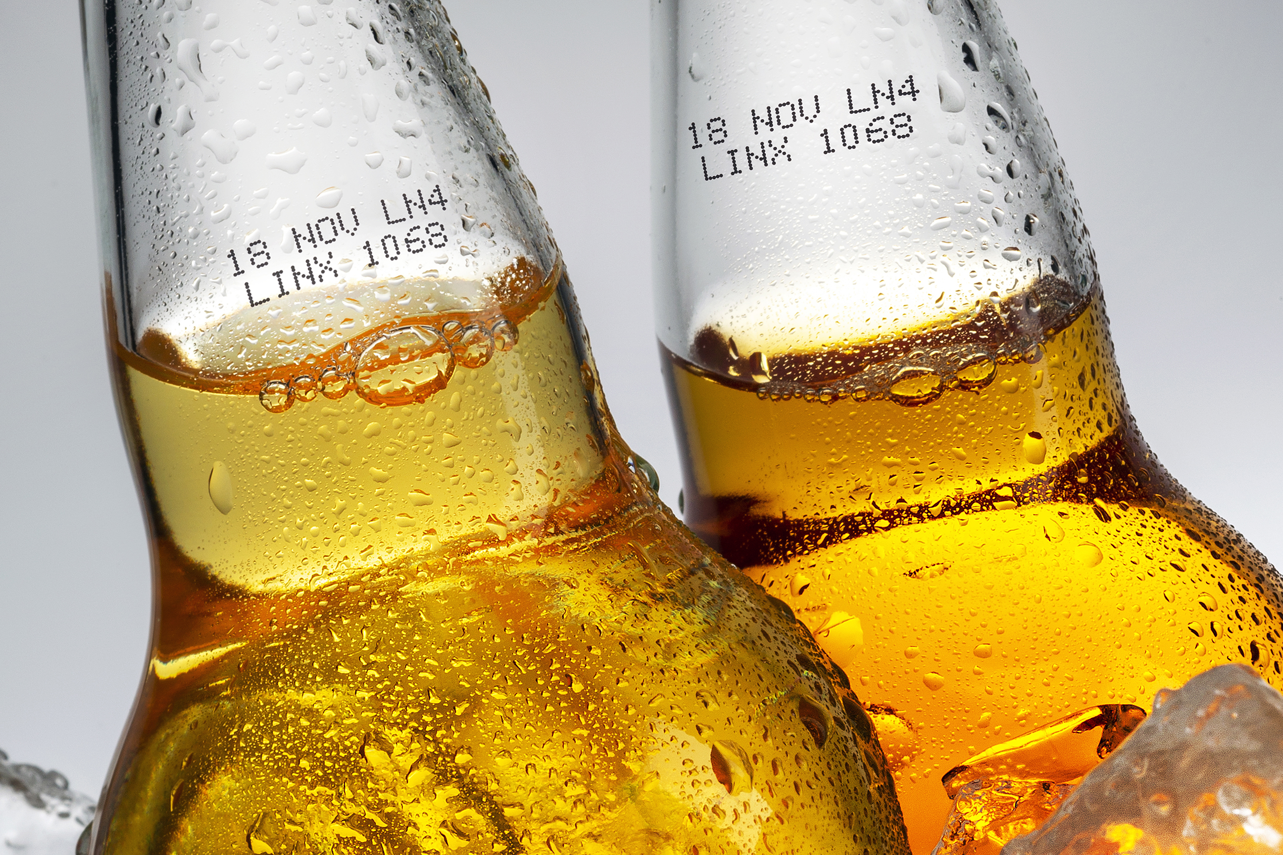 Batch coding on glass bottles
